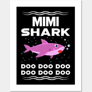 Mimi Shark T-Shirt Doo Doo Doo For Mother_s Day Posters and Art